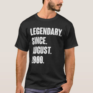 Camiseta Legendário Desde Aniversário De Agosto De 2000 P