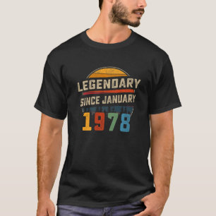 Camiseta Legendário desde Janeiro de 1978 45º aniversário O