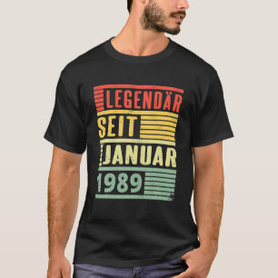 Camiseta Legendário Desde Janeiro De 1989 32º Aniversári