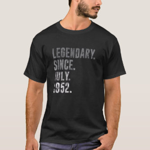 Camiseta Legendário desde julho de 1952 70 Birthday Vintage