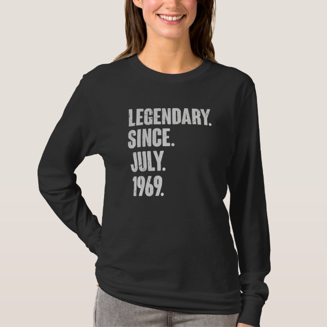 Camiseta Legendário desde julho de 1969 53 anos 53 anos (Frente)