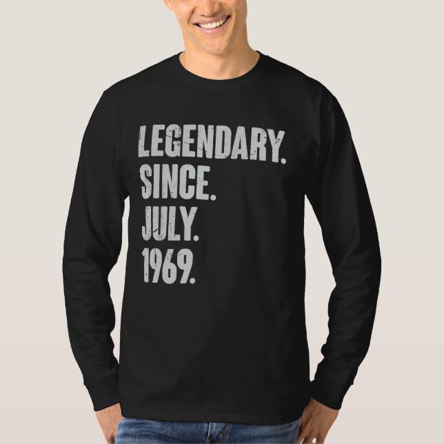 Camiseta Legendário desde julho de 1969 53 anos 53 anos (Frente)