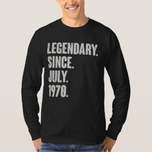 Camiseta Legendário desde julho de 1970 52 anos 52 anos
