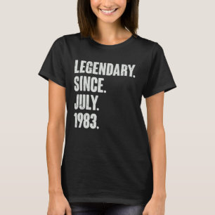 Camiseta Legendário desde julho de 1983 39 anos 39 anos