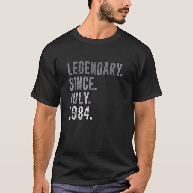 Camiseta Legendário desde julho de 1984 38º aniversário Vin (Frente)