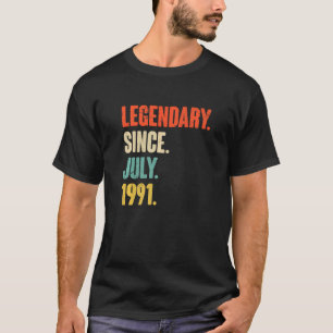 Camiseta Legendário desde julho de 1991 31 anos 31 anos