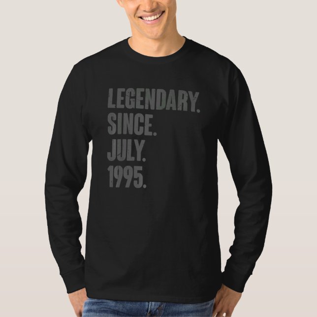 Camiseta Legendário desde julho de 1995 27 anos 27 anos (Frente)