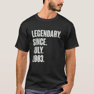 Camiseta Legendário desde julho de 2003 19 anos 19 anos