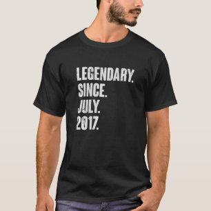 Camiseta Legendário Desde julho de 2017, 5 anos, 5 Birthda