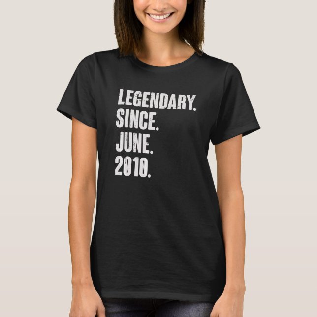 Camiseta Legendário Desde Junho De 2010, Nascimento De 12 D (Frente)