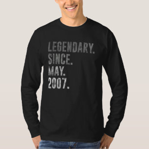 Camiseta Legendário desde maio de 2007 15 Birthday Vintage