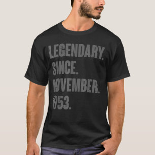 Camiseta Legendário Desde novembro de 1953 69 anos 69 anos