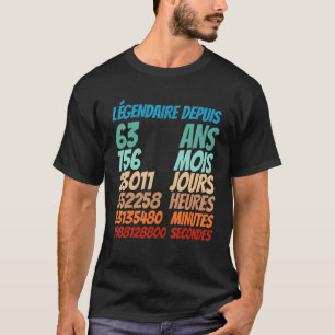 Camiseta Legendário Desde Os 63 Anos Mulheres De 63 Anos Mu