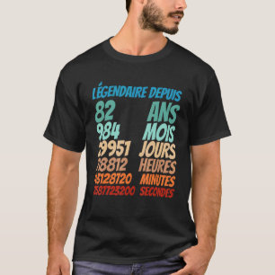 Camiseta Legendário desde os 82 anos 82 anos Mulheres de An