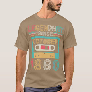 Camiseta Legendário Desde Outubro De 1960 Feliz Aniversário