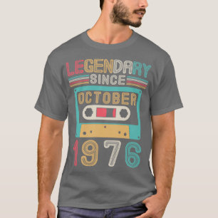Camiseta Legendário Desde Outubro De 1976 Feliz Aniversário