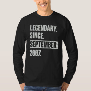 Camiseta Legendário Desde Setembro De 2007 15 B De 15 Anos