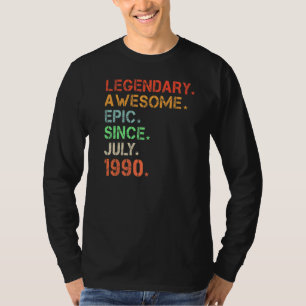 Camiseta Legendário Epic Admirável Desde Julho De 1990