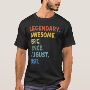 Camiseta Legendário Epic Fantástico Desde Aniversário De Ag