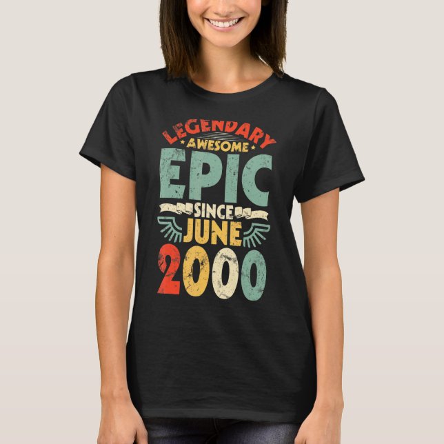 Camiseta Legendário Epic Fantástico Desde Junho De 2000 Ani (Frente)