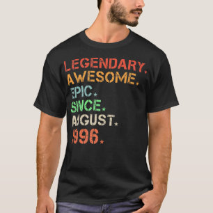 Camiseta Legendário Epic Incrível Desde Agosto De 1996 Retr