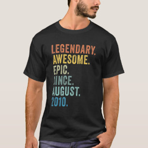 Camiseta Legendário Epic Incrível Desde agosto de 2010 12 B