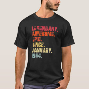 Camiseta Legendário Epic Incrível Desde Janeiro De 1964 Vin