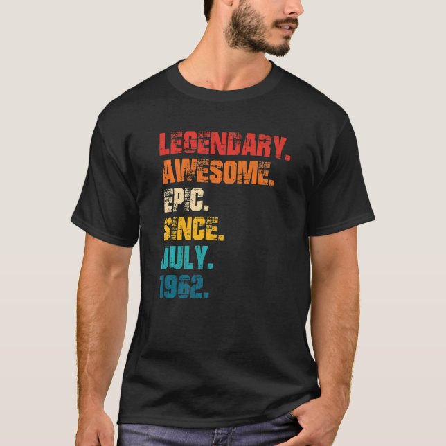 Camiseta Legendário Epic Incrível Desde Julho De 1962 Estil (Frente)