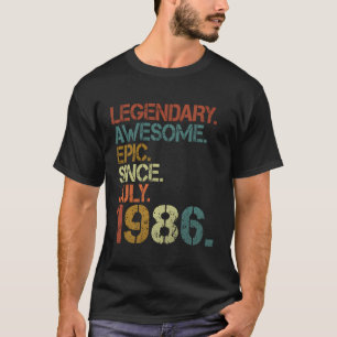 Camiseta Legendário Epic Incrível Desde Julho De 1986 37º N