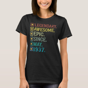 Camiseta Legendário Epic Incrível Desde maio de 1937 85º Na