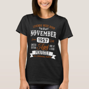 Camiseta Legendário Foram Nasceres em novembro de 1957 u201