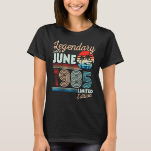 Camiseta Legendário Junho De 1985 Feliz Aniversário De 37 A