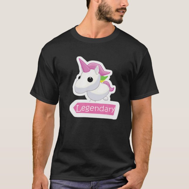 Camiseta Legendário Unicórnio Adota-Me Gamer Girl Pet (Frente)