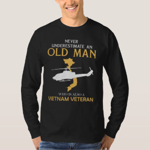 Camiseta Legendário Vietnã: Nunca Subestime um Velho
