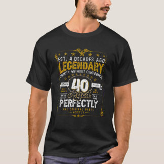 Camiseta Legendário Vintage com 40 anos de idade Perfeitame