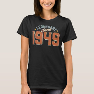 Camiseta Legendário Vintage Desde 1949, Com 74 Anos De Idad