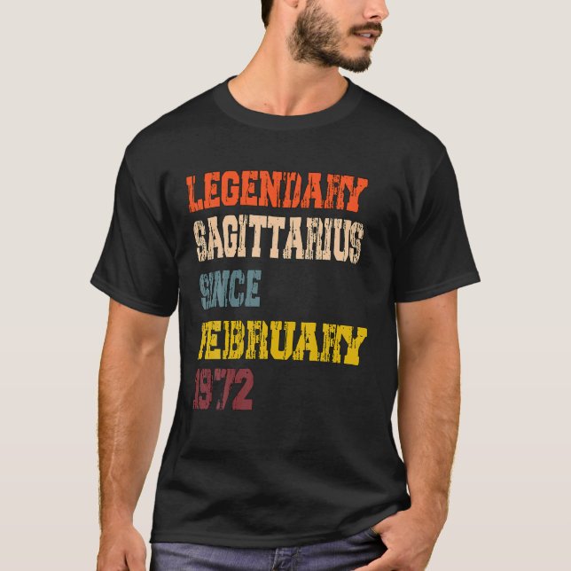 Camiseta Legendary Sagittarius Since February 1972 (Frente)