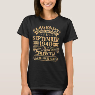 Camiseta Legendas De 74 Anos Foram Nasceres Em Setembro De