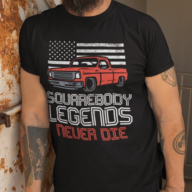 Camiseta Legendas de Corpo Quadrado Nunca Morre Caminhão (Squarebody Legends Gag T-Shirt)
