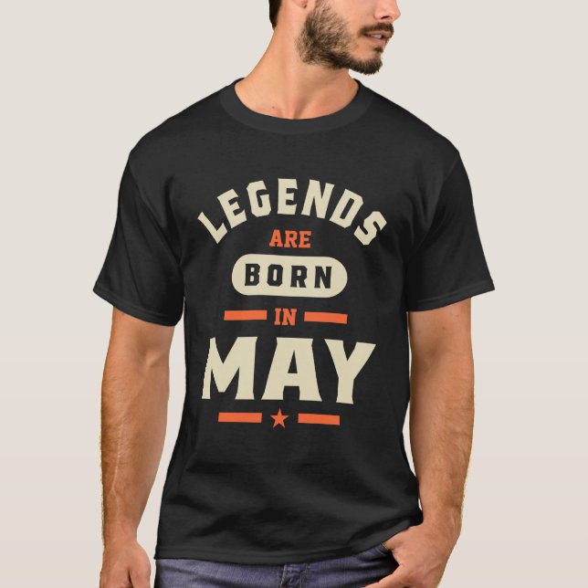 Camiseta Legendas são Nasceres em maio - Aniversário de mai (Frente)