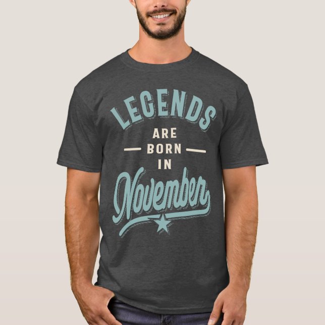 Camiseta Legendas são Nasceres em novembro (Frente)