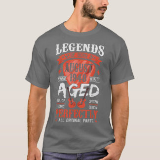 Camiseta Legends Were Born in August 1948Guitar Pick Guitar