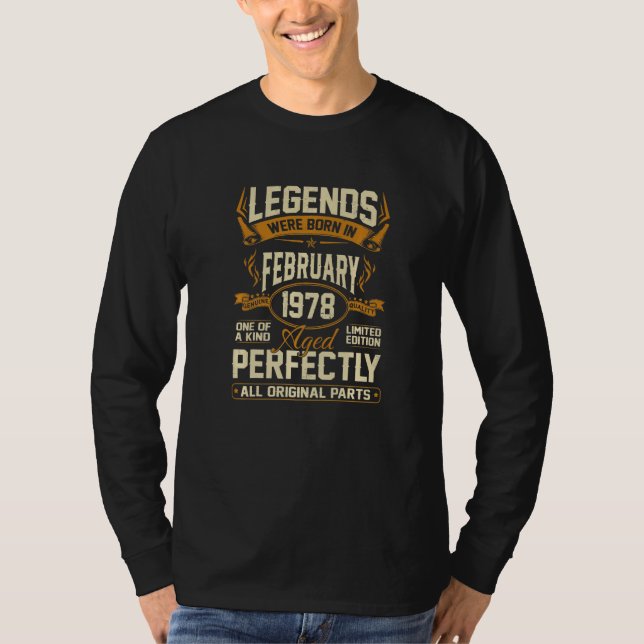 Camiseta Legends Were Born In February 1978 (Frente)