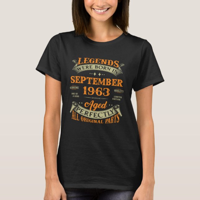 Camiseta Legends Were Born In September 1963 (Frente)