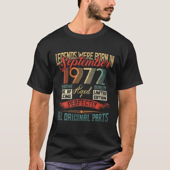 Camiseta Legends Were Born In September 1972 50 Years Old 5 (Frente)