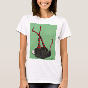 Camiseta Leggings em tiras de avestruz