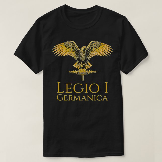 Camiseta Legião Romana Antiga Legio I Germanica SPQR Aqui (Frente do Design)