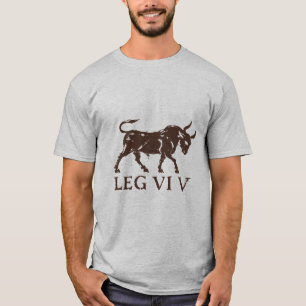 Camiseta Legio VI Victrix Touro em Pigmento de Terra Escura