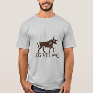 Camiseta Legio VIII Augusta Touro em Pigmento Romano Escuro