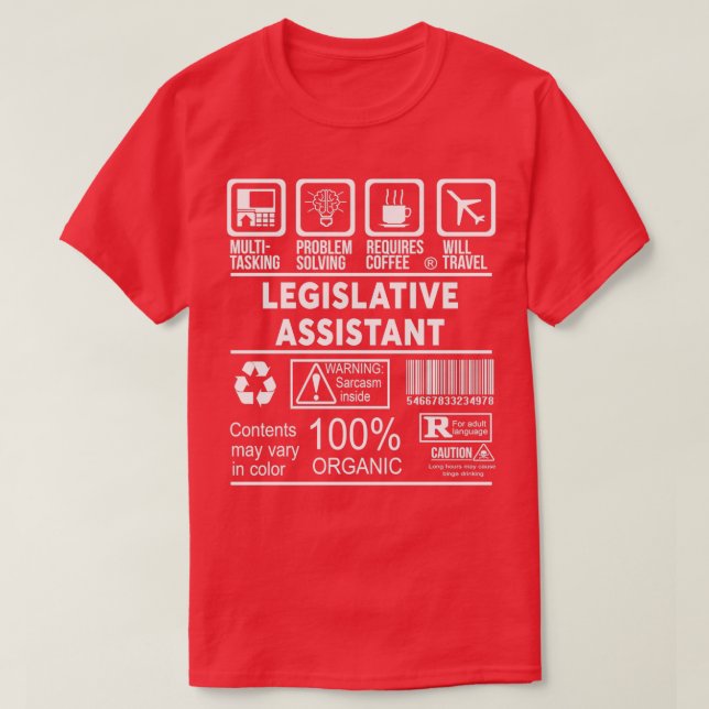 CAMISETA LEGISLATIVE ASSISTANT NICE DESIGN (Frente do Design)